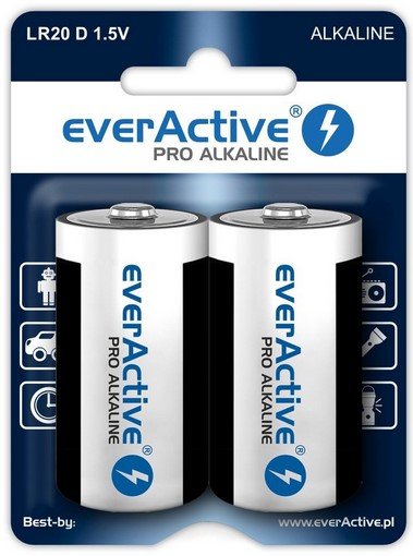 EVERACTIVE Pro Alkaline 2 Szt Baterie D LR20 Niskie Ceny I Opinie