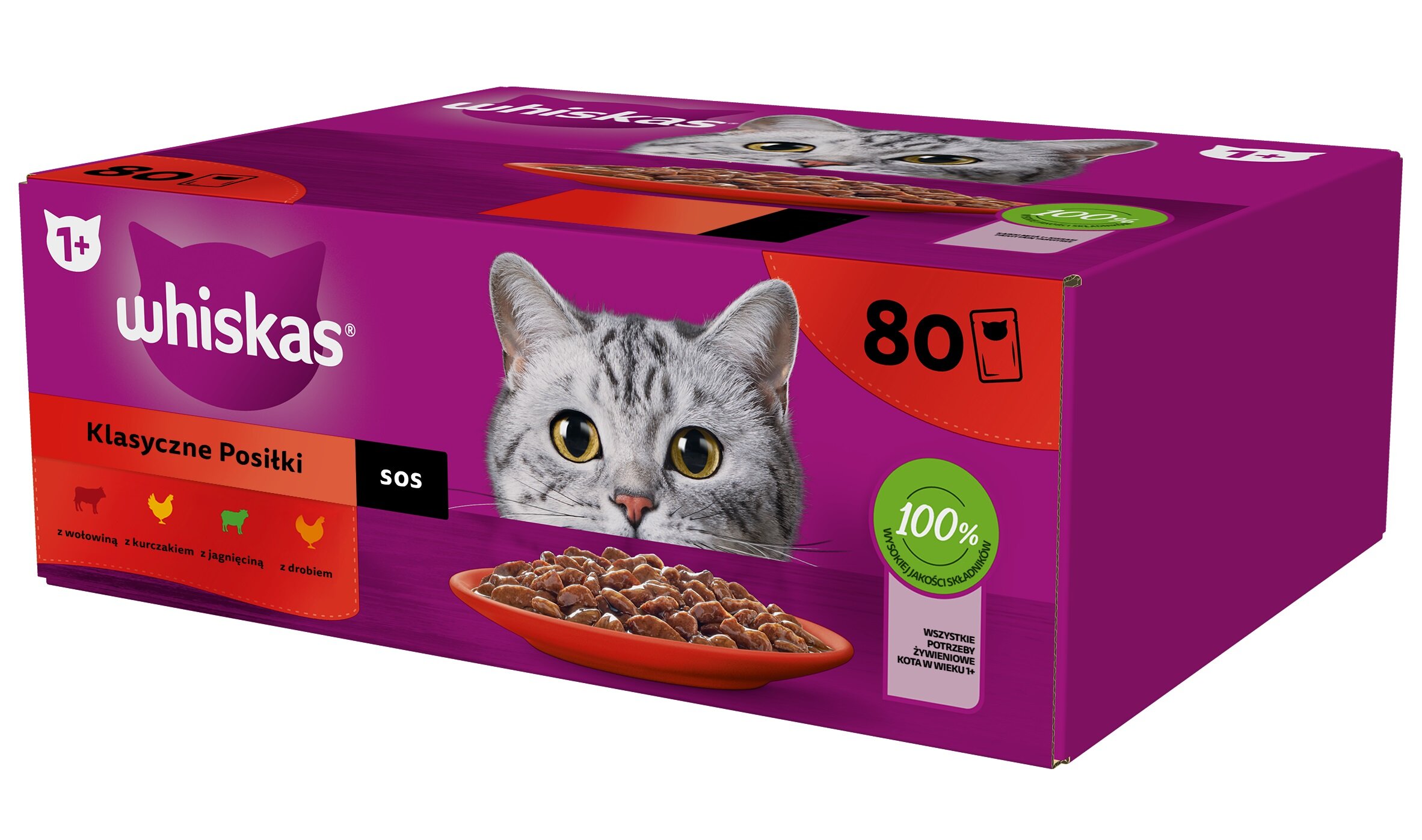 WHISKAS Mix Smaków 80 x 85 g Karma dla kota niskie ceny i opinie w