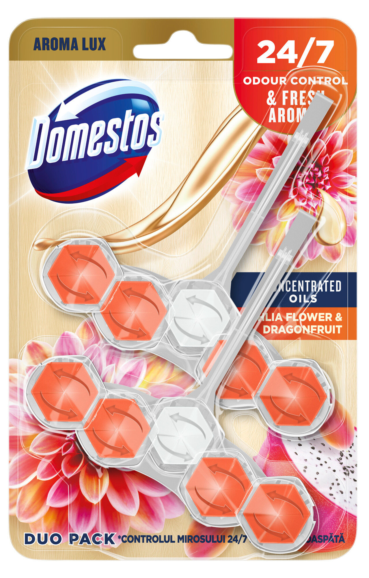 Domestos Aroma Lux Dahlia Flower Dragonfruit X G Kostka Do Wc