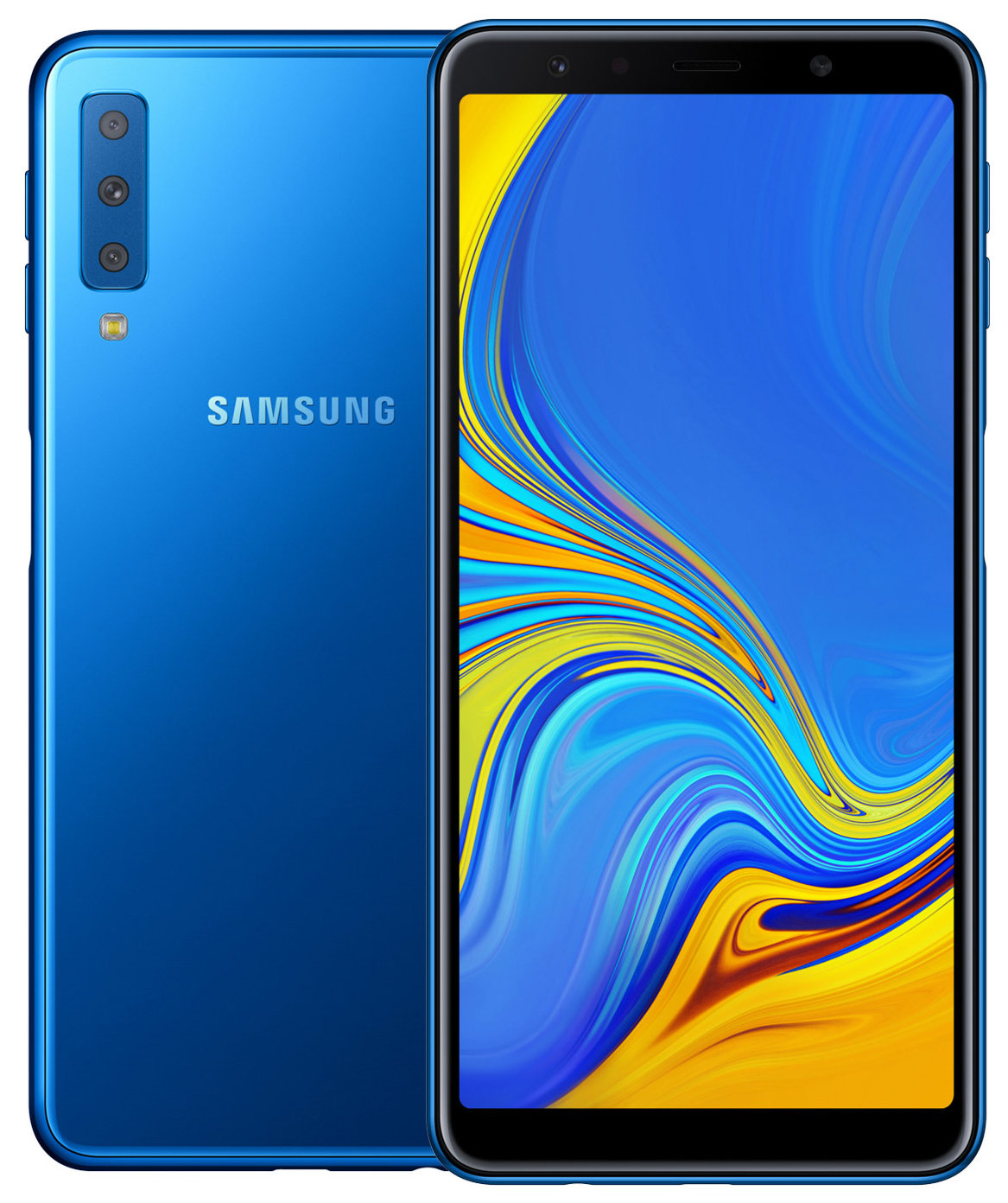 Шлейф для samsung a750 galaxy a7 2018 кнопка включения сканер отпечатка пальца синий