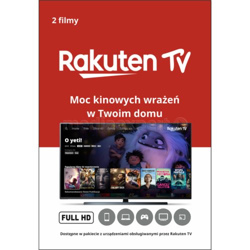 RAKUTEN TV 2 Filmy Full HD Karta przedpłacona - ceny i opinie w Media Expert