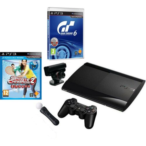 SONY Playstation 3 Super Slim 500 GB + Move Starter Pack + Sports Champions  2 + Gran Turismo 6 KONSOLA - ceny i opinie w Media Expert