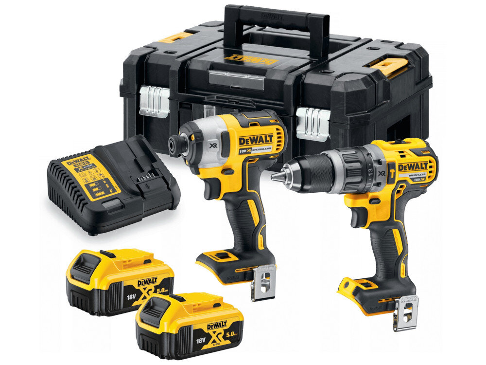 Zestaw Combo DEWALT DCK266P2T w zestawie wiertarko-wkrętarka DCD796 zakrętarka DCF887 2 akumlatory ładowarka walizka TSTAK II instrukcja obsługi w języku polskim karta gwarancyjna
