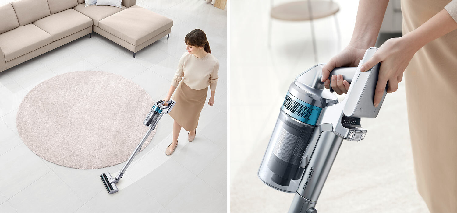 zdjęcie kobiety używającej odkurzacza VS15T7031R1/GE zdjęcie kobiety używającej odkurzacza VS15T7031R1/GE