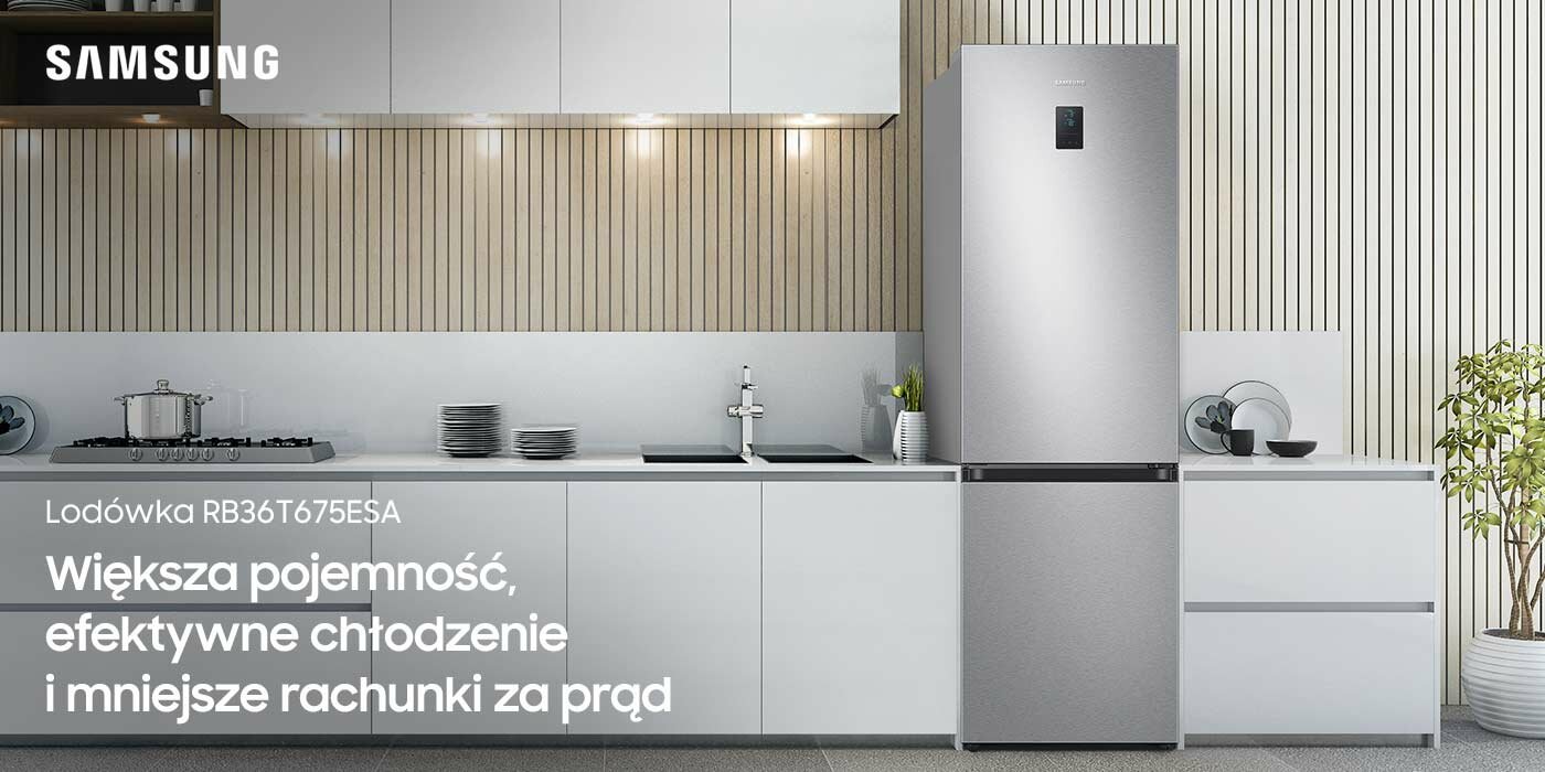 Lodówka w kolorze metalicznego grafitu w kuchni Lodówka w kolorze metalicznego grafitu w kuchni