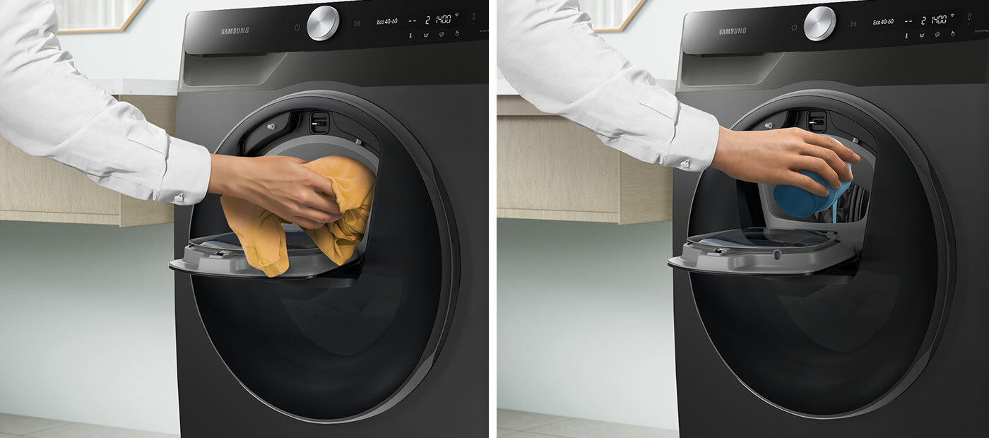 Dodawanie ubrań w trakcie prania Dodawanie ubrań w trakcie prania