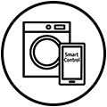 Okrągła ikona połączonej pralki z aplikacją SmartThings Okrągła ikona połączonej pralki z aplikacją SmartThings