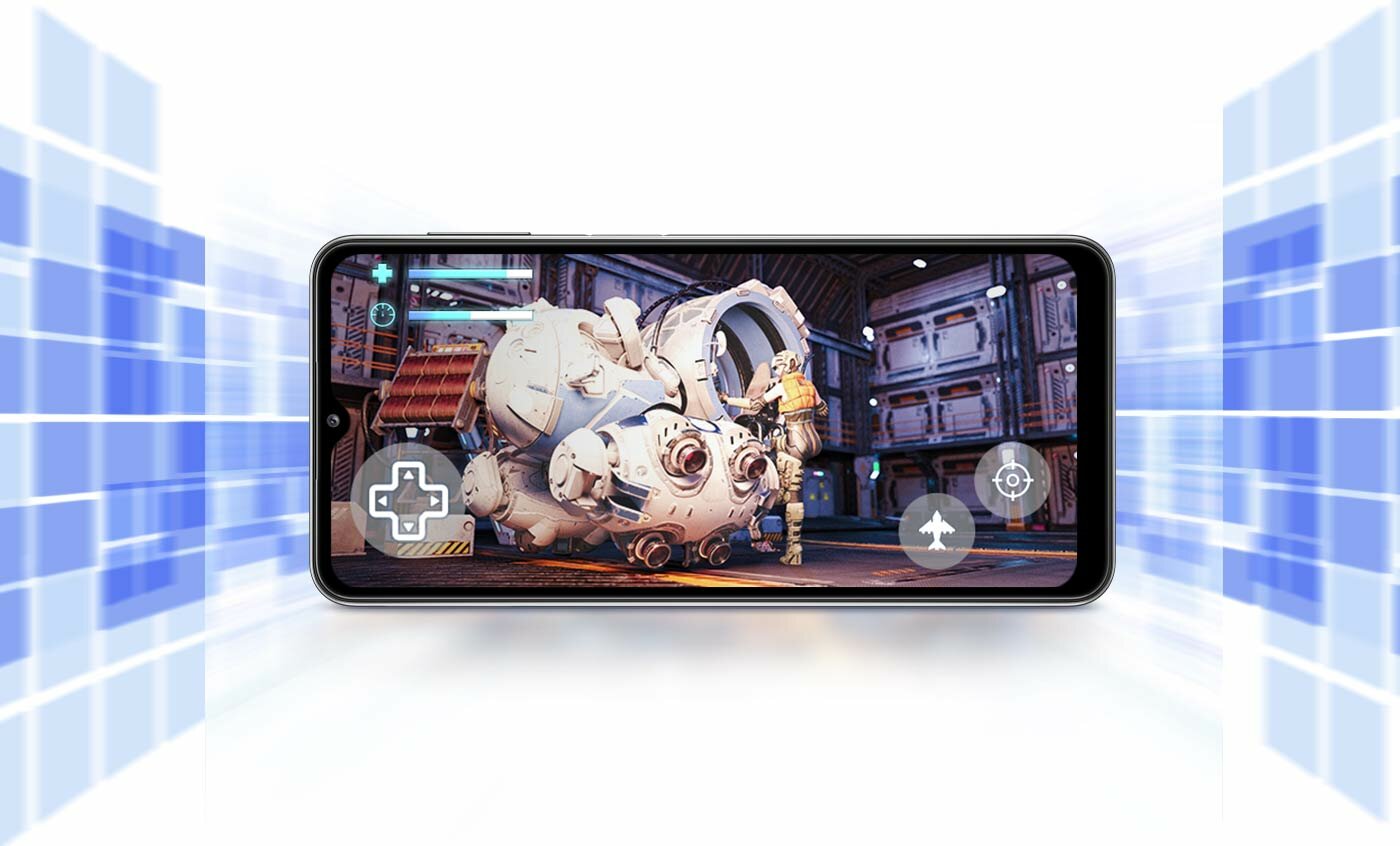 Telefon w pozycji horyzontalnej, włączona gra i optymalizacja funkcji Game Booster Telefon w pozycji horyzontalnej, włączona gra i optymalizacja funkcji Game Booster