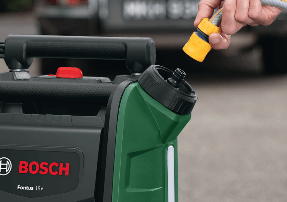 Мийка високого тиску BOSCH 06008B6101 Fontus Gen 2, альтернативні підключення до водозабору, безперервна робота з постійним доступом до води