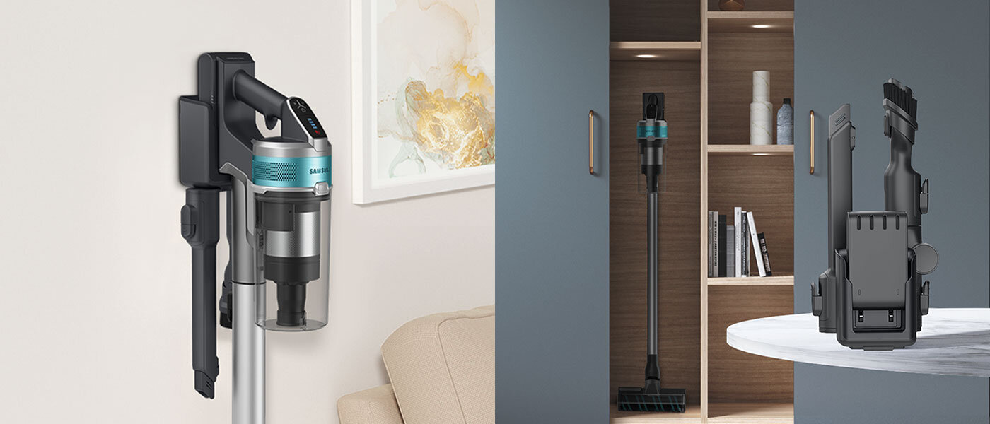 Montowana do ściany stacja ładująca i odkurzacz VS20T7532T1/GE zostały pokazane na zdjęciach w przykładowych lokalizacjach w obrębie mieszkania Montowana do ściany stacja ładująca i odkurzacz VS20T7532T1/GE zostały pokazane na zdjęciach w przykładowych lokalizacjach w obrębie mieszkania