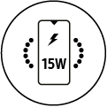 Okrągła ikona szybkiego ładowania 15 W Okrągła ikona szybkiego ładowania 15 W