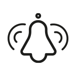 Ikona alarmu otwartych drzwi, który uruchamia się, kiedy użytkownik nie pamięta o zamknięciu lodówki. Ikona alarmu otwartych drzwi, który uruchamia się, kiedy użytkownik nie pamięta o zamknięciu lodówki.