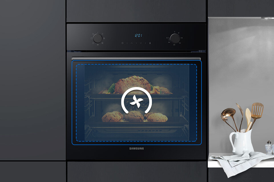 Termoobieg sprawia, że powietrze jest rozprowadzane równomiernie po każdej części wnętrza piekarnika. Wpływa to pozytywnie na wypiekanie dań, które z każdej strony mają odpowiedni stopień wypieczenia Termoobieg sprawia, że powietrze jest rozprowadzane równomiernie po każdej części wnętrza piekarnika. Wpływa to pozytywnie na wypiekanie dań, które z każdej strony mają odpowiedni stopień wypieczenia