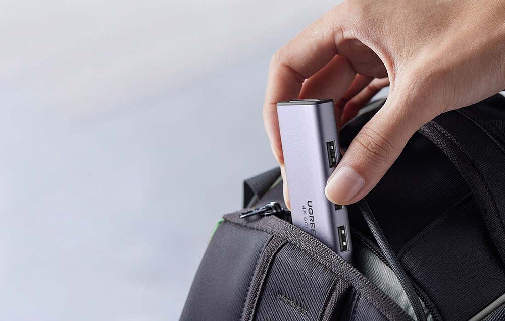Hub UGREEN CM511 USB Typu C, Pasywny wielkość wymiary transport