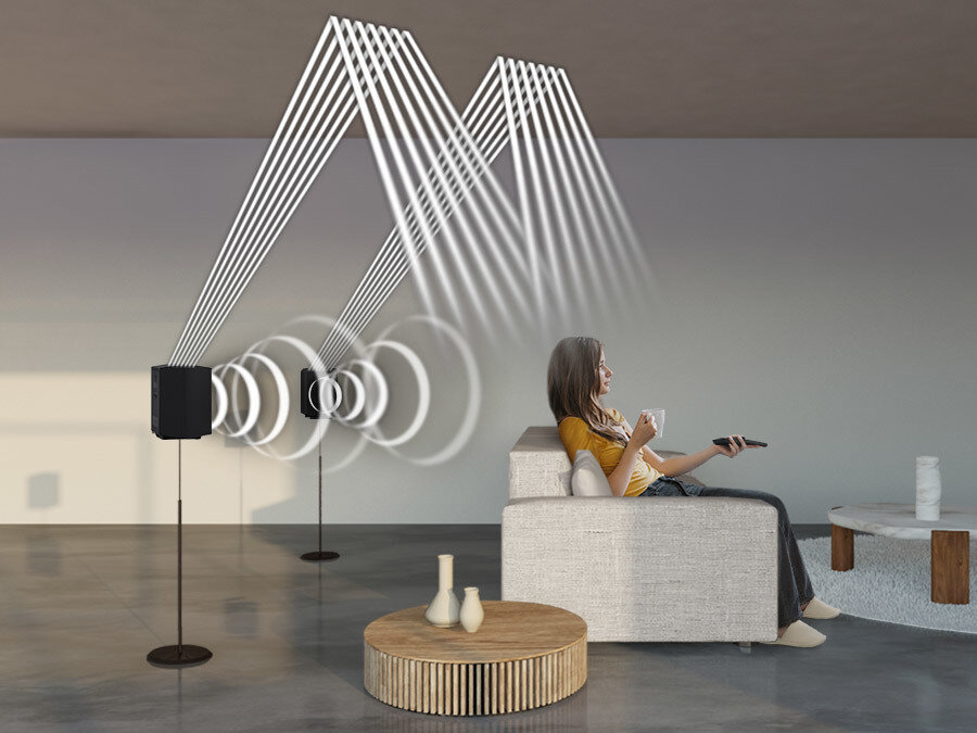 phpaojaqx pl-feature-sound-that-takes-you-to-the-scene-531184714 Bezprzewodowe tylne głośniki w zestawie to coś, w co wyposażony jest soundbar Samsung HW-Q930B/EN. HW-Q930B