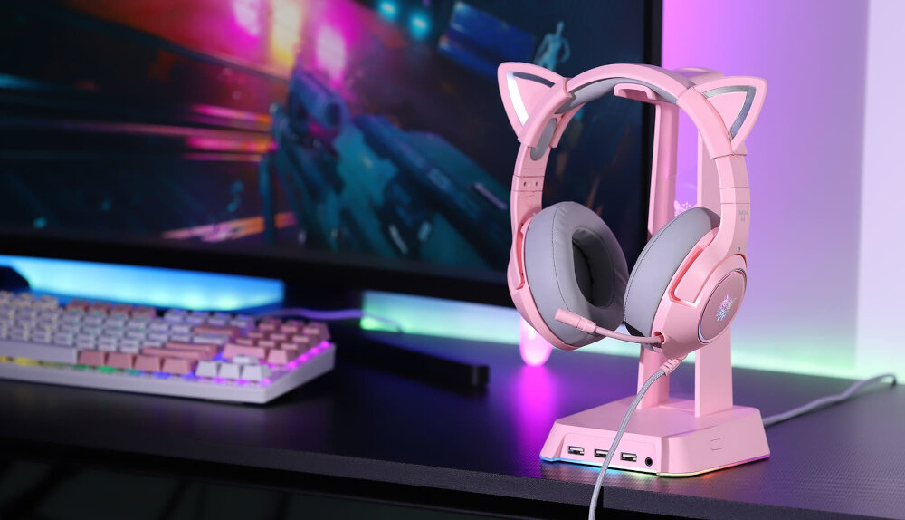 Słuchawki ONIKUMA K9 waga design rodzaj kocie uszy