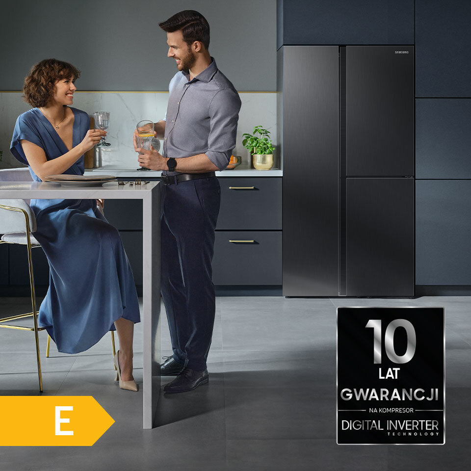 Lodówka Samsung towarzysząca domownikom na co dzień i od święta, z trwałym i niezawodnym kompresorem oraz wysoką klasą energetyczną Lodówka Samsung towarzysząca domownikom na co dzień i od święta, z trwałym i niezawodnym kompresorem oraz wysoką klasą energetyczną