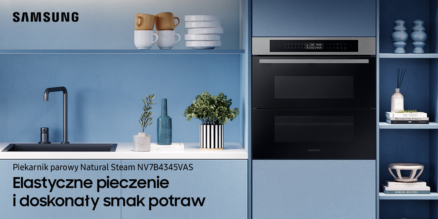 Piekarnik Dual Cook Flex™ NV7B4345VAS z dzielonymi drzwiami dla wygody pieczenia i doskonałego smaku, dostępny w Media Expert Piekarnik Dual Cook Flex™ NV7B4345VAS z dzielonymi drzwiami dla wygody pieczenia i doskonałego smaku, dostępny w Media Expert