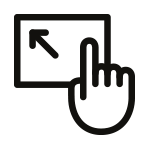 Ikonka wskazująca na proste dotykowe sterowanie Ikonka wskazująca na proste dotykowe sterowanie