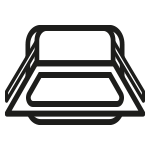Ikonka pokazująca blachę umieszczoną na prowadnicach teleskopowych Ikonka pokazująca blachę umieszczoną na prowadnicach teleskopowych