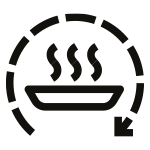 Podtrzymywanie ciepła potraw zobrazowane na uproszczonym obrazku. Podtrzymywanie ciepła potraw zobrazowane na uproszczonym obrazku.