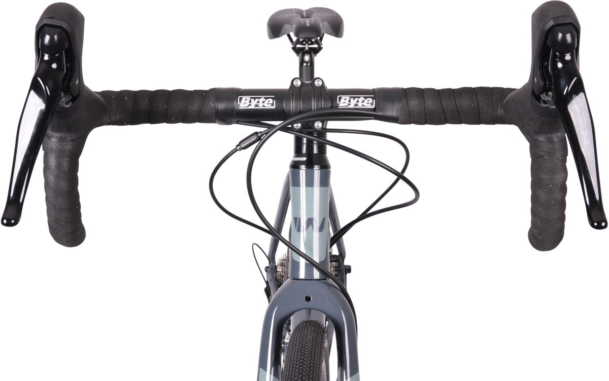 Rower gravel WHISTLE Modoc M20 28 cali męski Grafitowy kierownica