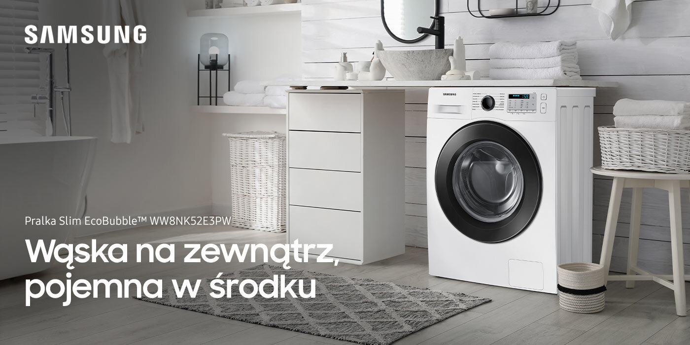 Pralka slim EcoBubble WW8NK52E3PW z oferty sieci Media Expert Pralka slim EcoBubble WW8NK52E3PW z oferty sieci Media Expert
