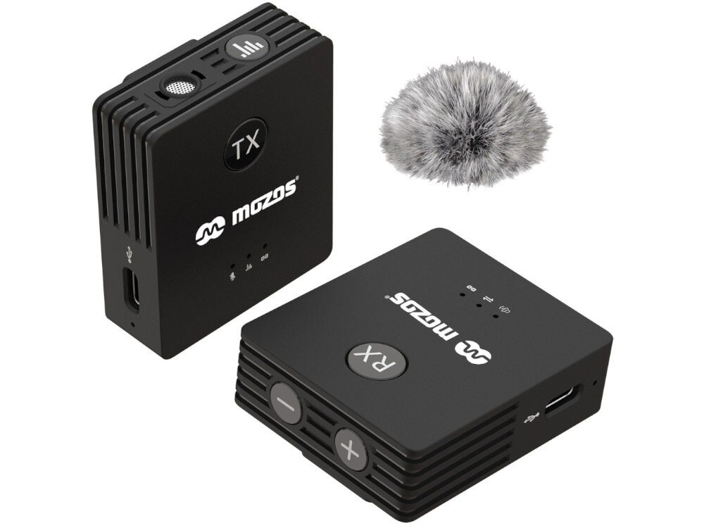 System bezprzewodowy MOZOS S9 szerokie pasmo dźwięków przewody mini jack 3.5 mm, USB-C lub adapter Lightning Chipset DSP redukuje szumy