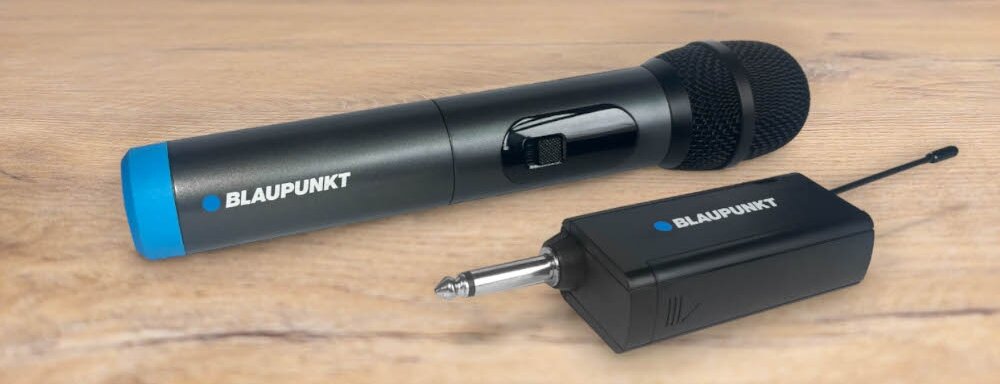 Mikrofon BLAUPUNKT WM40U jakość wygoda użytkowanie gąbka domowe imprezy eventy karaoke