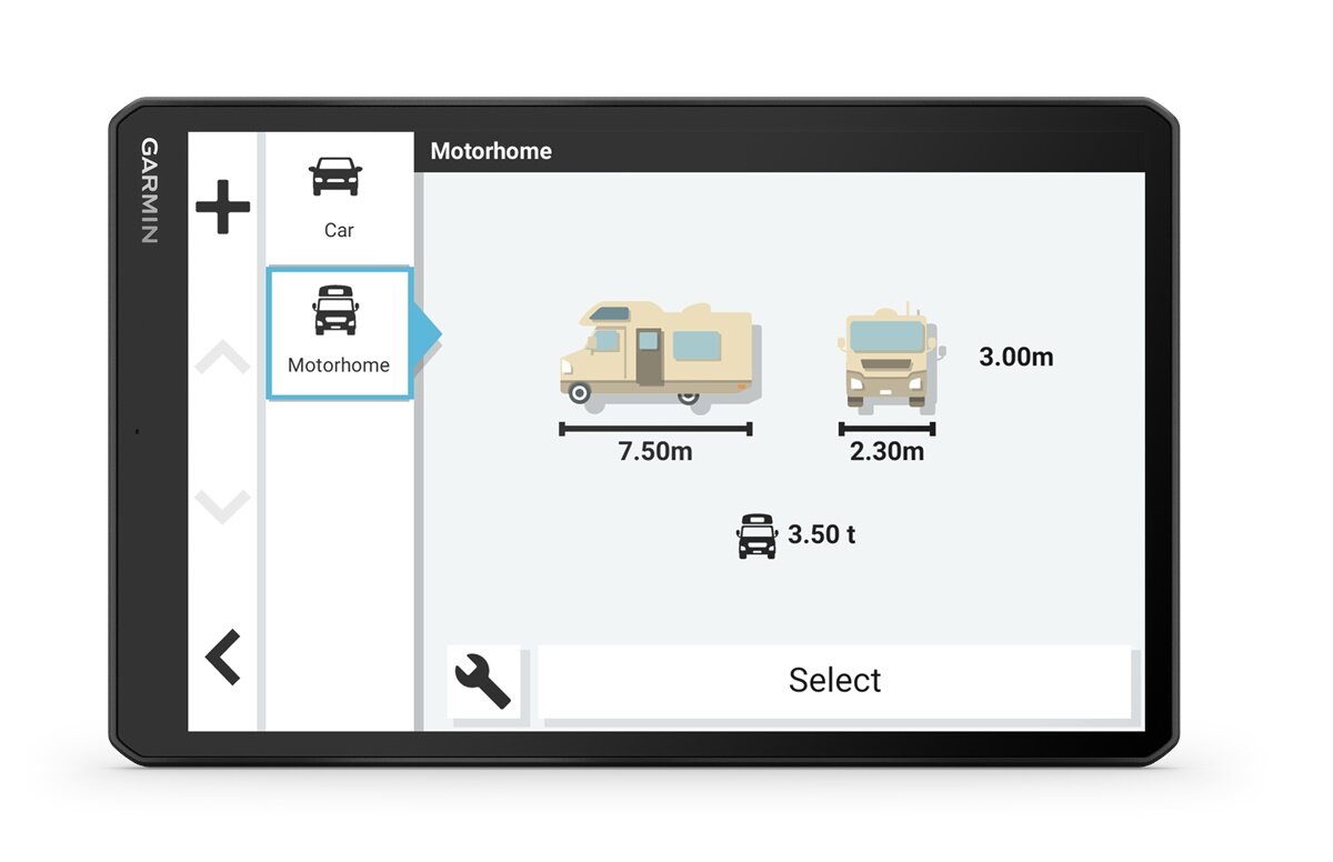Funkcje dostosowywania nawigacji do kampera Garmin Camper 1095 EU MT-D