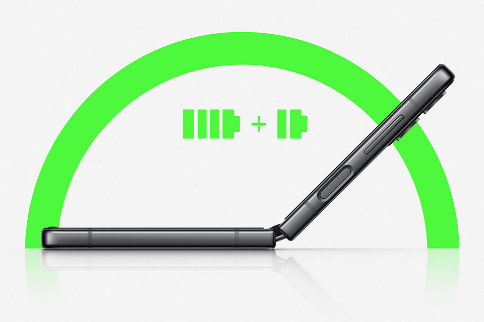 Galaxy Z Flip4 ma bardziej pojemną baterię, by towarzyszyć Ci przez dłuższy czas Galaxy Z Flip4 ma bardziej pojemną baterię, by towarzyszyć Ci przez dłuższy czas