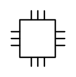 Ośmiordzeniowy, wydajny procesor przedstawiony na ikonce Ośmiordzeniowy, wydajny procesor przedstawiony na ikonce