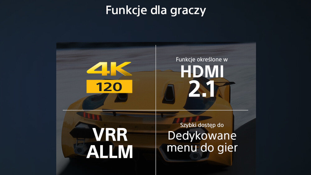Telewizor SONY A80L - funkcje gamingowe