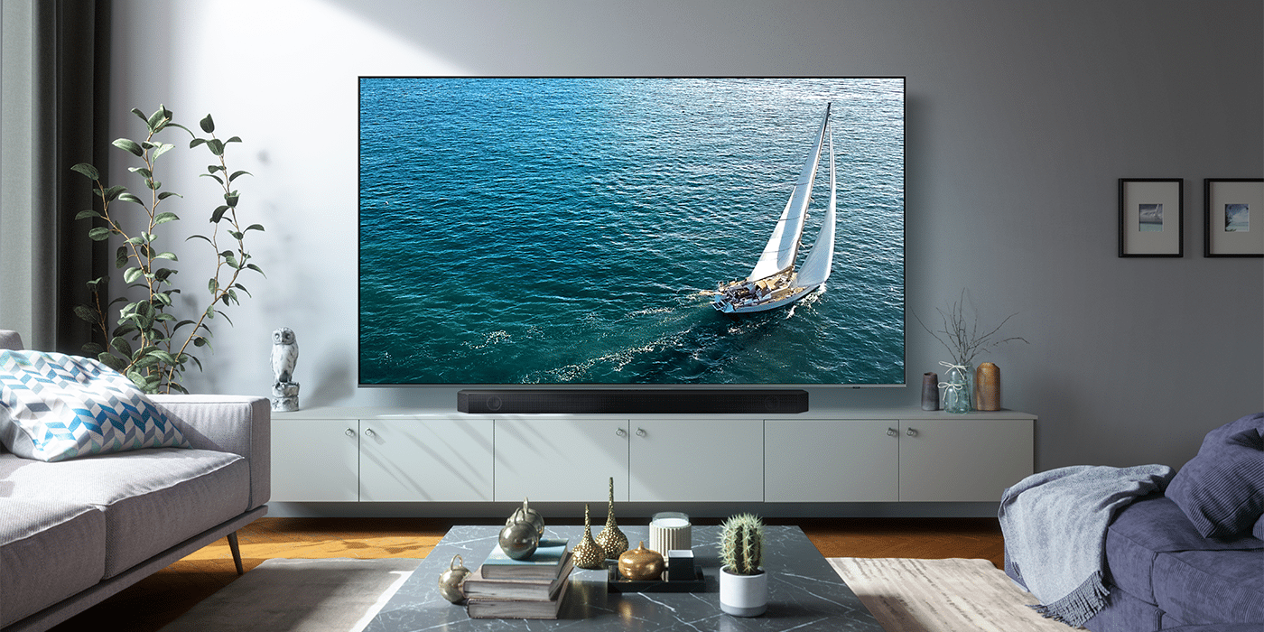 Soundbar Samsung HW-Q600C wraz z telewizorem Samsung QLED Soundbar Samsung HW-Q600C wraz z telewizorem Samsung QLED