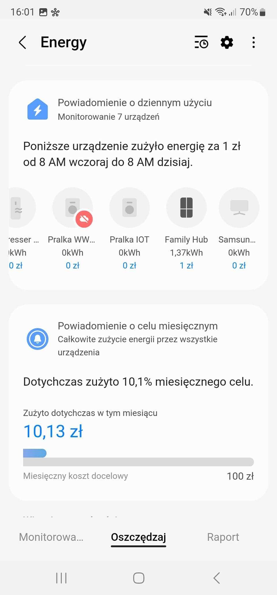W aplikacji SmartThings możesz ustawić cele W aplikacji SmartThings możesz ustawić cele