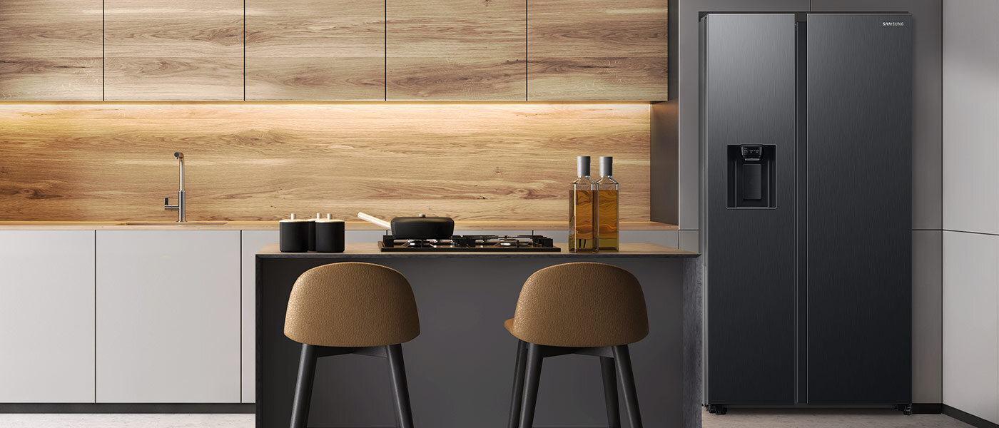 Lodówka Side by Side Samsung RS68CG885DB1 to połączenie efektownego stylu i funkcjonalności Lodówka Side by Side Samsung RS68CG885DB1 to połączenie efektownego stylu i funkcjonalności