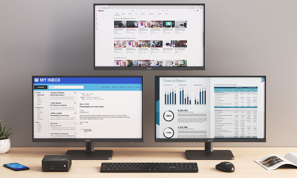 Komputer MSI Cubi N ADL-001EU porty złącza monitor