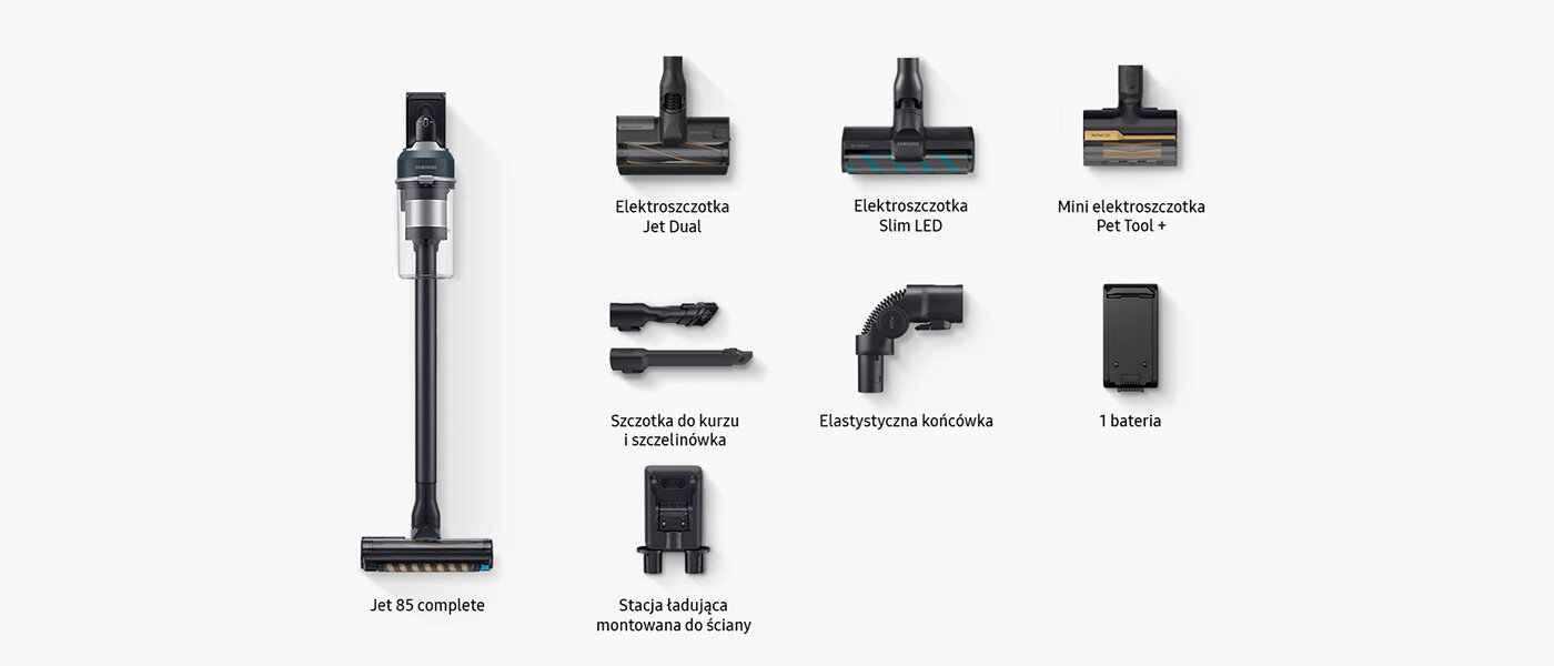 Zestaw akcesoriów do odkurzacza Samsung Zestaw akcesoriów do odkurzacza Samsung VS20C8524TB/GE seria 85 dostępnego w Media Expert