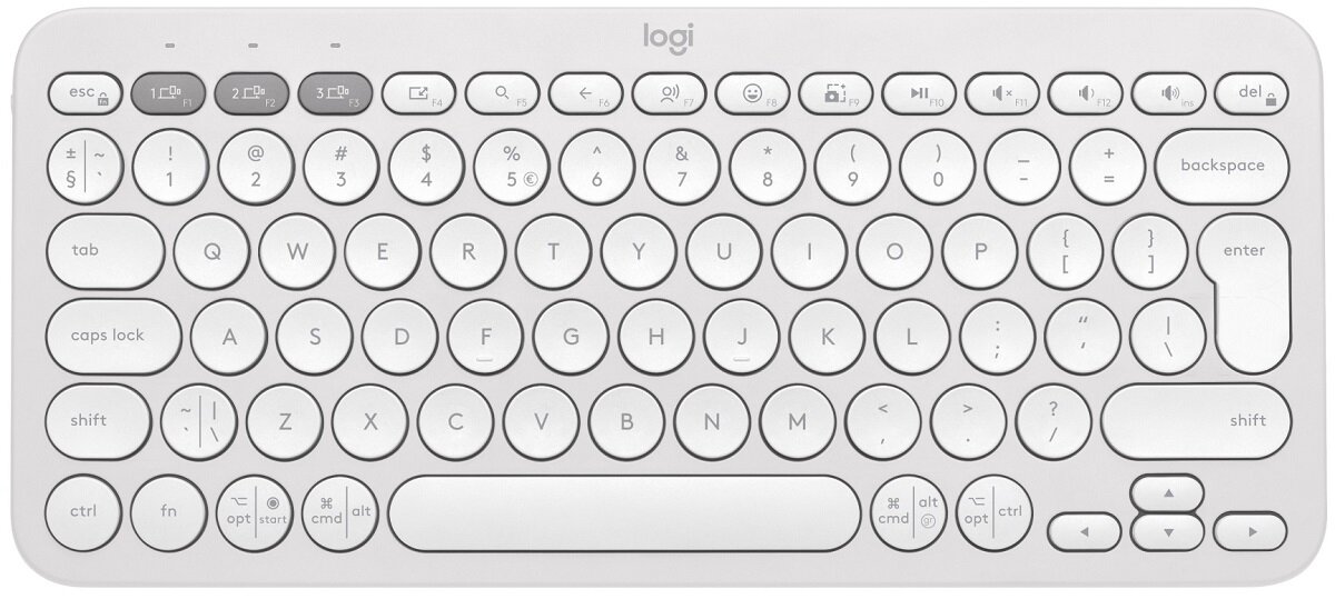 Klawiatura LOGITECH Pebble Keys 2 K380s Biały Elegancka wygodna Minimalistyczny design płynna braca zasilanie bateryjne