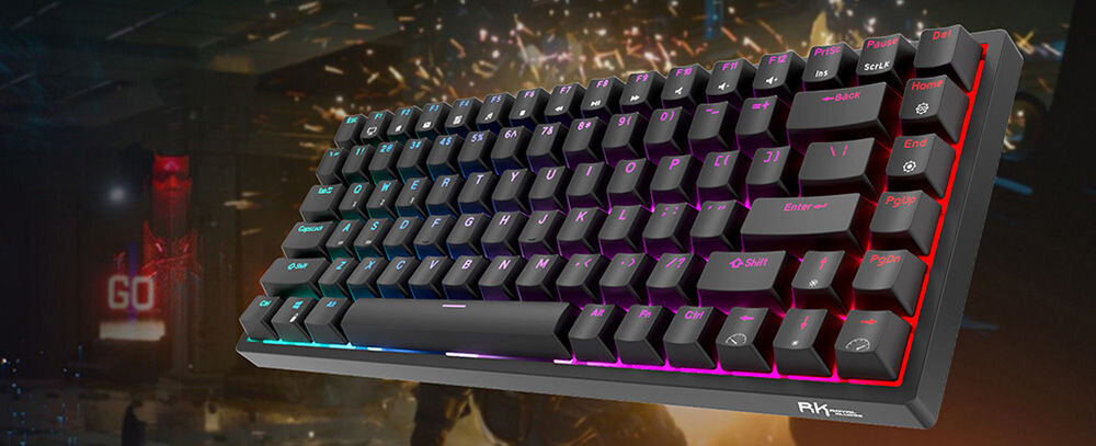 Klawiatura ROYAL KLUDGE RK84 Black Red Switch akumulator 3750 mAh