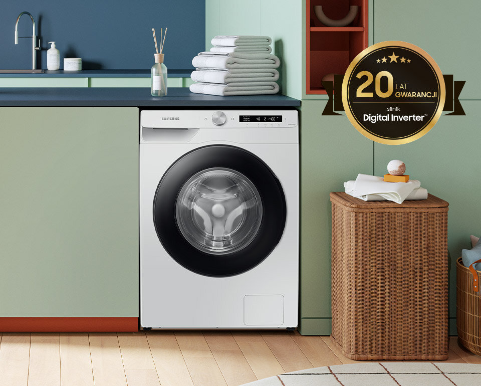 Pralka automatyczna Samsung WW90T504DAWCS6 posiada silnik Digital Inverter, który otrzymał 20-letnią gwarancję Pralka automatyczna Samsung WW90T504DAWCS6 posiada silnik Digital Inverter, który otrzymał 20-letnią gwarancję