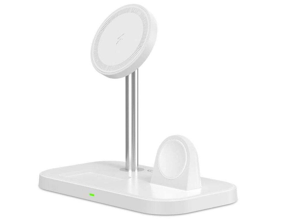 Ładowarka indukcyjna TECH-PROTECT 3w1 Trioboost 15W Biały ładowanie uniwersalność minimalizacja akcesoria ładowanie budowa bezpieczeństwo