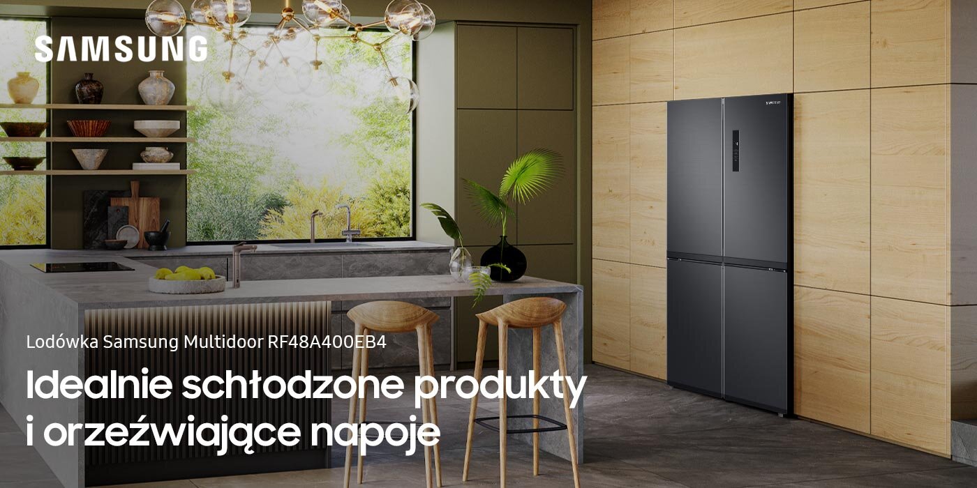 Model lodówki Multidoor Samsung RF48A400EB4 oferowany przez Media Expert jest doskonałym wyborem do nowoczesnych kuchni Model lodówki Multidoor Samsung RF48A400EB4 oferowany przez Media Expert jest doskonałym wyborem do nowoczesnych kuchni