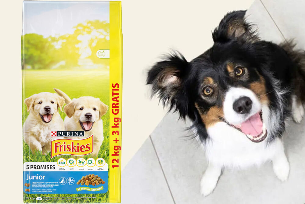 Karma dla psa FRISKIES Junior Kurczak z mlekiem i warzywami 15 kg sklad analiza