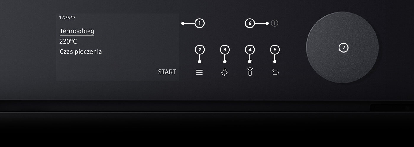 Media Expert - NQ50T9539BD: panel sterowania - zdjęcie Media Expert - piekarnik NQ50T9539BD: panel sterowania - zdjęcie