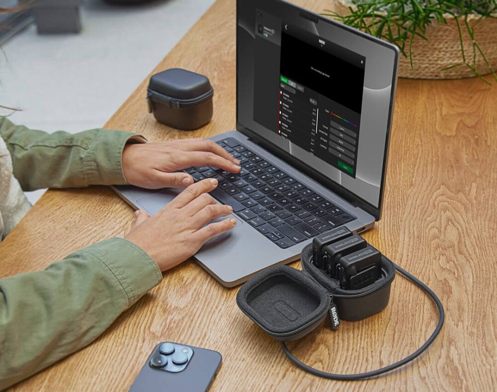 System bezprzewodowy RODE Wireless Pro aplikacja kontrola konfiguracja