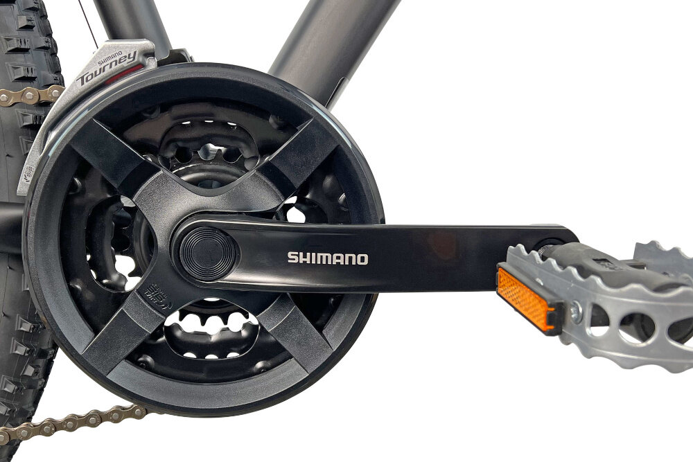 Rower górski MTB INDIANA X-Pulser 2.9 M21 29 cali męski Czarno-czerwony korba SHIMANO FC-TY301 24/34/42T efektywne przenoszenie mocy przez pedaly kaseta SHIMANO HG31 11-34T 8 Speed niezrownana solidnosc