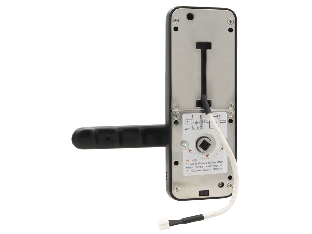 Klamka EURA ELH-51H4 Czarny latwa instalacja do drzwi lewych i prawych uniwersalny rozstaw srub mocujacych 40-45 mm