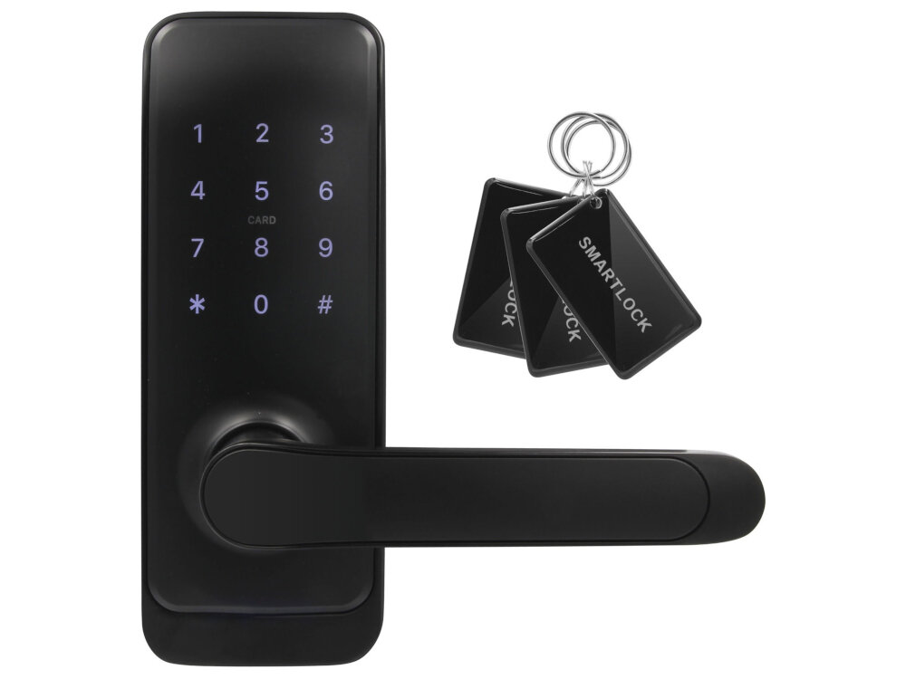 Klamka EURA ELH-51H4 Czarny czytnik kluczy zblizeniowych Mifare 13,56 MHz szybki bezpieczny dostep zwieksza poziom bezpieczenstwa