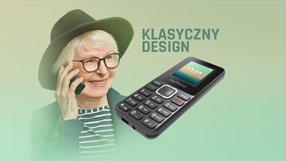Telefon MYPHONE 2240 LTE bateria zasilanie łączność ładowanie baza wyświetlacz klawiatura czuwanie dzwonienie dzwonki przewód słuchawka numery funkcje opis cechy
